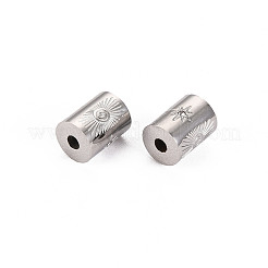 304ステンレススチールビーズ  ラインストーン付き  太陽と星の列  ステンレス鋼色  8x6mm  穴：1.8mm&nbsp;X-STAS-S116-295P