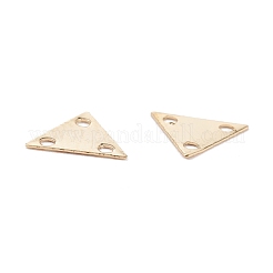 真鍮シャンデリアコンポーネントリンク  長持ちメッキ  三角形  24KGP本金メッキ  6.5x7.5x0.3mm  穴：1mm&nbsp;KK-K253-12G