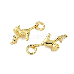 Brass Micro Pave Cubic Zirconia Pendants&nbsp;KK-P325-13C-G