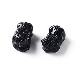 天然オブシディアンリンク  パイ秀  31~33x19x12~17mm  穴：1.2~1.6mm&nbsp;G-K298-17