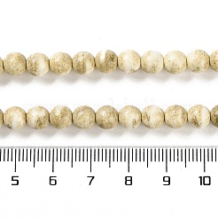 天然レインボーアラシャン瑪瑙ビーズ連売り  染め  ツートン  ラウンド  ライトカーキ  6mm  穴：0.8mm  約67個/連  15.94インチ（40.5cm）&nbsp;G-NH0022-A04-01