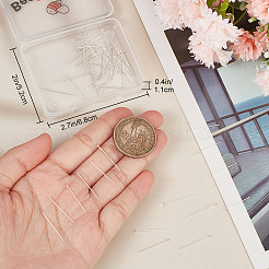 スターリングシルバーフラットヘッドピン925本  銀  19~20x0.5mm  ヘッド：1.5mm  約50個/箱&nbsp;STER-BBC0002-14B