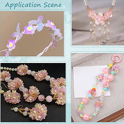 150色透明スプレーペイントガラスビーズキャップ5個  花  ミックスカラー  14x14x5mm  穴：1.5mm  30個/カラー&nbsp;GLAA-PA0001-49
