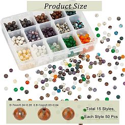 750Pcs 15 Styles Natural & Synthetic Gemstone Beads Set&nbsp;G-NB0003-86