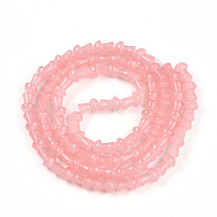 プリントガラスビーズ焼付塗装ガラスビーズ連売り  キノコ  ピンク  11.5~12x7.5~8mm  穴：0.8mm  約65~67個/連  30.31~31.10インチ（77~79cm）&nbsp;DGLA-N007-01C