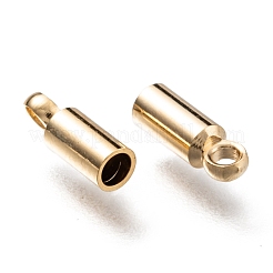 真鍮製コードエンドパーツ  カドミウムフリー＆鉛フリー  長持ちメッキ  24KGP本金メッキ  8x2.5mm  穴：1.3~1.4mm  内径：2mm&nbsp;KK-H759-40B-G