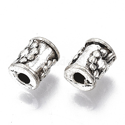 チベット風合金ビーズ  カドミウムフリー＆鉛フリー  花を持つ列  アンティークシルバー  7x5x4.5mm  穴：1.8mm  約1845個/1000g&nbsp;TIBE-R317-062AS-LF
