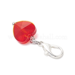 Heart Glass Pendant Decorations&nbsp;HJEW-JM04021-01