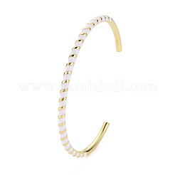 Twisted Brass Enamel Cuff Bangle&nbsp;BJEW-T020-02J-NF