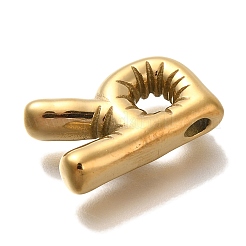 PVD真空メッキ304ステンレスペンダント  18KGP本金メッキ  レターチャーム  文字r  19x13mm  穴：2mm&nbsp;STAS-S148-29G-R