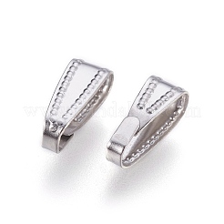 変色しにくい304ステンレススチールのスナップオンベイル  ステンレス鋼色  11x4x4mm  穴：10x3mm&nbsp;STAS-I097-090P