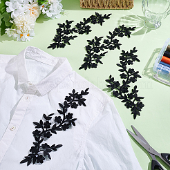 6Pcs Flower Embroider Thread Iron on/Sew On Patches&nbsp;PATC-MA0001-27C