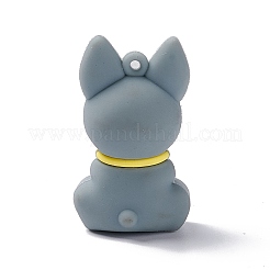 Pvcプラスチック漫画ペンダント  DIYキーチェーン作成用  犬の模様  49x29x23.5mm  穴：2mm&nbsp;X-PVC-G003-02A