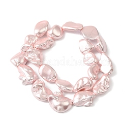 Electroplated Shell Pearl Beads Strands&nbsp;BSHE-A001-01A