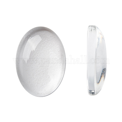Transparent Oval Glass Cabochons&nbsp;X-GGLA-R022-14x10-1