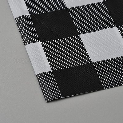 使い捨てPEテーブルクロス  タータン模様  長方形  ブラック  2740x1370x0.01mm&nbsp;AJEW-WH20059-32B-1