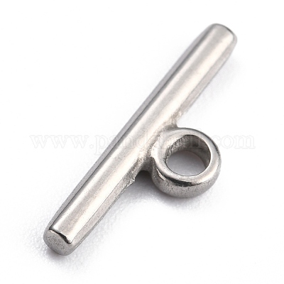 変色しない304ステンレススチールのトグル留め具  リング  ステンレス鋼色  リング：15.7x12x2mm  穴：2mm  バー：17x6x2mm  穴：2mm&nbsp;STAS-H140-14P-1