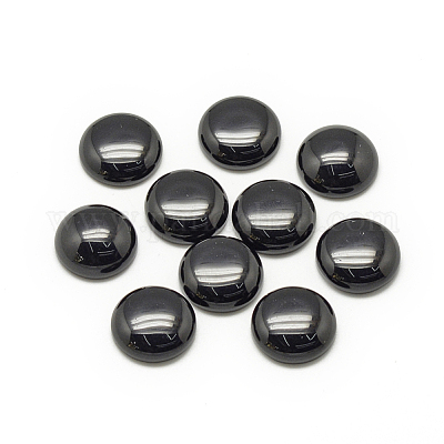 合成ブラックストーンカボション  半円/ドーム  8x4mm&nbsp;G-R416-8mm-46-1-1