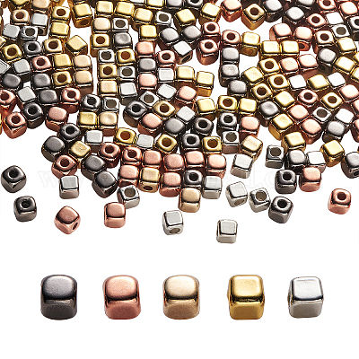 CCBプラスチックビーズ  キューブ  ミックスカラー  4x4x4mm  穴：1.6mm&nbsp;CCB-CJ0001-01-1