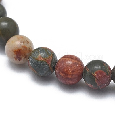 Natural Polychrome Jasper/Picasso Stone/Picasso Jasper Bead Stretch Bracelets&nbsp;BJEW-K212-C-001-1