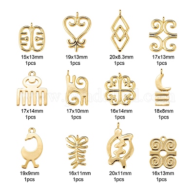Wholesale 12Pcs 12 Style Brass Pendants - Pandahall.com