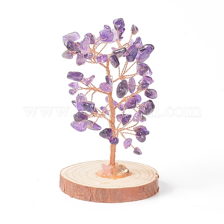 Wholesale Natural Amethyst Chips with Brass Wrapped Wire Money Tree on ...