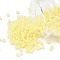 8/0 Ceylon Round Glass Seed Beads, Champagne Yellow, Size: about 3mm in diameter, hole:1mm, about 1101pcs/50g