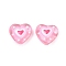 Handmade Lampwork Beads Strands, Heart, Pink, 19.5x20.5x9mm, Hole: 1.2mm