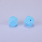 Hexagonal Silicone Beads, Sky Blue, 23x17.5x23mm, Hole: 2.5mm