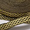 Polyester Ribbons, with Tie Pattern, Gold, 1/2 inch(14mm), 33yards/roll(30.1752m/roll)