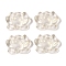 Baking Paint Glass Beads, Lotus, Clear, 15.5x20.5x7.5mm, Hole: 1.2mm