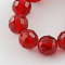 Transparent Glass Bead Strands, Faceted(96 Facets), Round, Red, 8mm, Hole: 1mm, about 68~70pcs/strand, 20.47~21.06 inch(52~53.5cm)