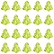 40Pcs Dyed & Heated Glass Beads, with Gold Foil, Bubble Effect, Christmas Tree, Olive Drab, 16x15x5.5mm, Hole: 0.8mm