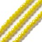 Faceted(32 Facets) Glass Beads Strands, Round, Yellow, 6x5.5mm, Hole: 1.2mm, about 95pcs/strand, 22.24''(56.5cm)