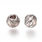 Brass Spacer Beads, Fancy Cut, Rondelle, Platinum, 3.5x3mm, Hole: 1.5mm