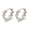 Brass Hoop Earrings, Real Platinum Plated, 12x4.5mm