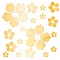 Mirror Wall Stickers, Flower, Self Adhesive Acrylic Mirror Sheets, for Home Living Room Bedroom Decor, Gold, 262x330x0.1mm, 1set