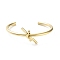 304 Stainless Steel Cuff Bangles, Golden, Coil, Inner Diameter: 2-3/8 inch(5.9cm)
