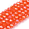 Electroplate Glass Beads Strands, Opaque Solid Color, AB Color Plated, Faceted, Rondelle, Orange Red, 2.3~2.7x2mm, Hole: 0.4mm, about 135~140pcs/strand, 26~27cm