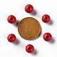 不透明なアクリルビーズ  ラウンド  ファイヤーブリック  8x7mm  穴：2mm  約1745個/500g&nbsp;MACR-S370-C8mm-A14-3