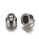 CCBプラスチックコードエンドパーツ  エンドキャップ  コラム  プラチナ  14.5x12.5mm  穴：3.5mm  内径：8mm&nbsp;CCB-L011-061P-2