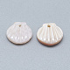 パールシェルのチャームのナチュラルホワイトシェルマザー  シェル  9.5~10.5x10~11x2~3mm  穴：1mm&nbsp;SSHEL-S260-097C-2