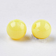 不透明なプラスチックビーズ  ラウンド  きいろ  6x5.5mm  穴：1.8mm  約479個/50g&nbsp;X-KY-T005-6mm-605-2
