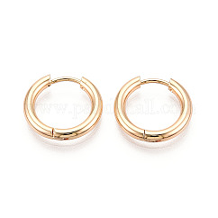 304ステンレススチールフープピアス  イオンプレーティング（ip）  18KGP本金メッキ  16x17x2.5mm