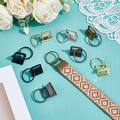 30Pcs 5 Colors Iron Ribbon Ends with Keychain Split Ring&nbsp;IFIN-GF0001-66
