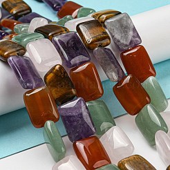 Natural Amethyst & Rose Quartz & Red Agate & Green Aventurine & Tiger Eye Beads Strands&nbsp;G-T121-24