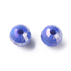 不透明なアクリルビーズ  ABカラーメッキ  多面カット  ラウンド  藤紫色  6x5.5mm  穴：1.5mm  約4800個/500g&nbsp;MACR-S371-135-I05