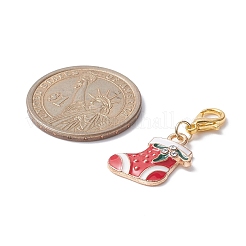 Christmas Theme Alloy Rhinestone & Enamel Pendant Decorations&nbsp;HJEW-JM00980