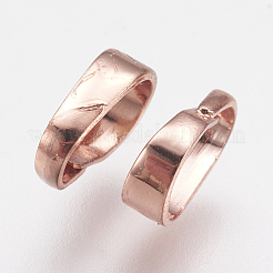真鍮製バチカン  長持ちメッキ  ローズゴールド本金メッキ  7x5x2mm  穴：3.5x6mm&nbsp;KK-F739-18RG