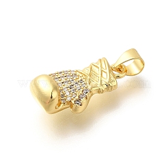 Rack Plating Brass with Cubic Zirconia Pendants&nbsp;KK-Z086-34G